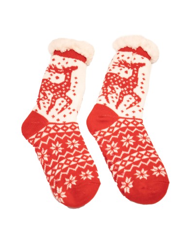 Chaussettes de Noël polaire femme adulte fourrées chaudes idée cadeau - Chaussons / Chaussettes antidérapants