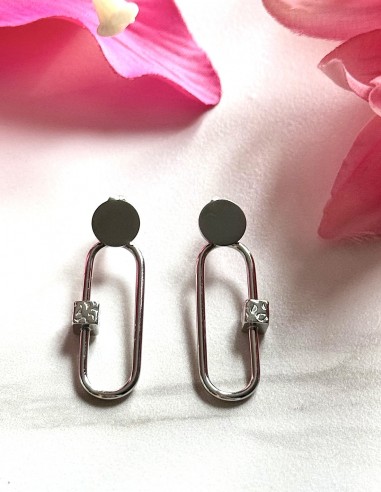 Boucles d'oreilles épingles argentées tendance femme en acier inoxydable