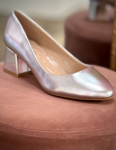 Escarpins femme confortables à bout rond et talon carré 5cm - Chaussures de mariage élégantes