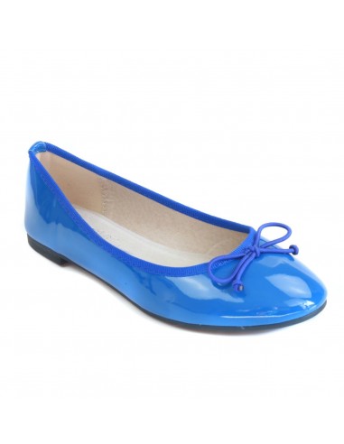 ballerine femme bleu vernis simili cuir